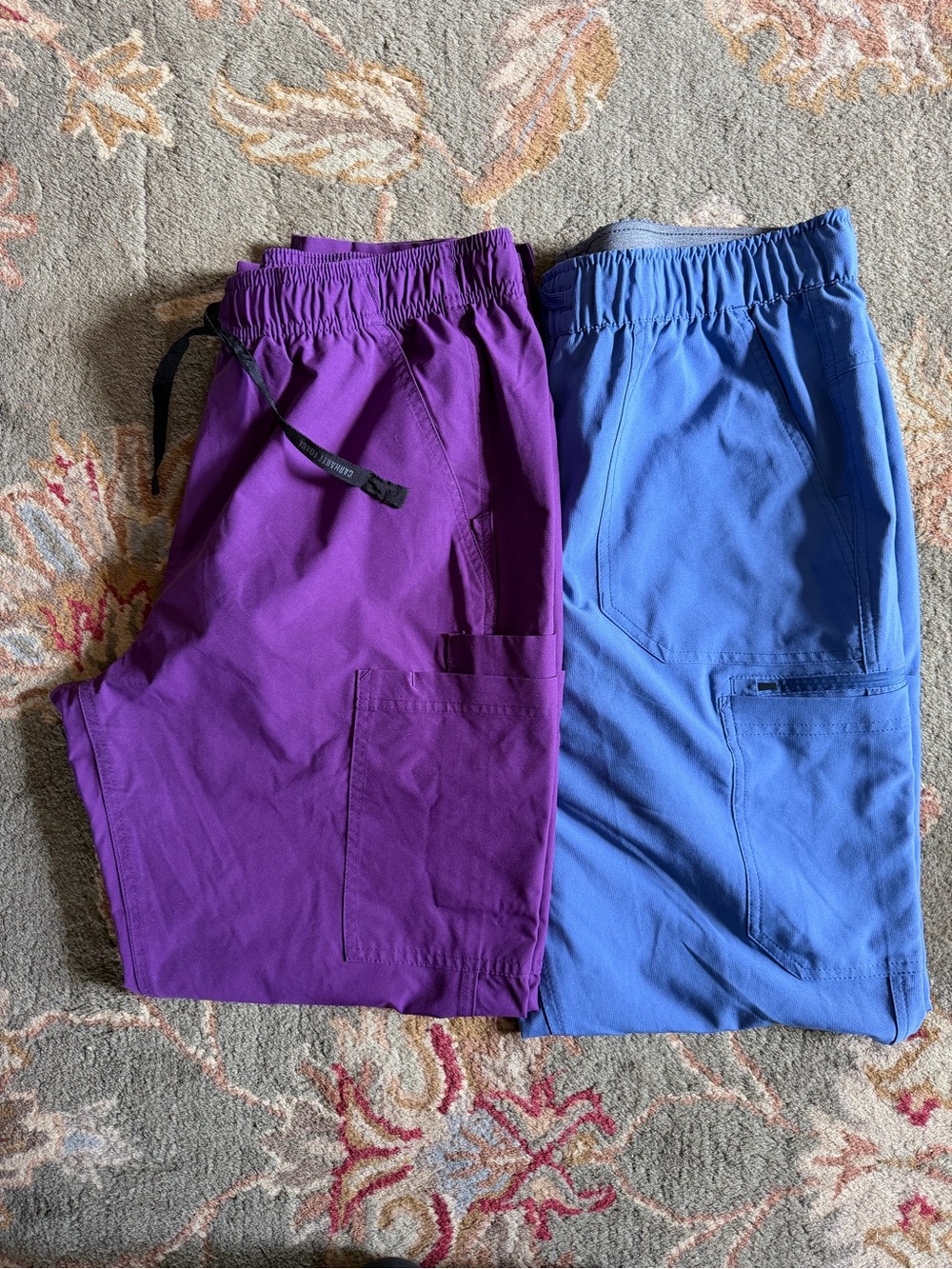 Carhartt Women’s Purple & Blue Scrub Style Cargo Pants - Dual Pack size L